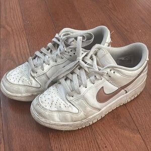 Nike dunks Cream and Pink Athletic Shoes